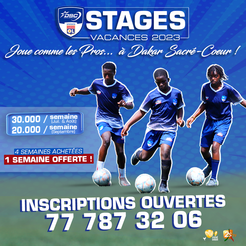 Stages Vacances foot 2023 à Dakar Sacré Cœur AS Dakar Sacré Coeur